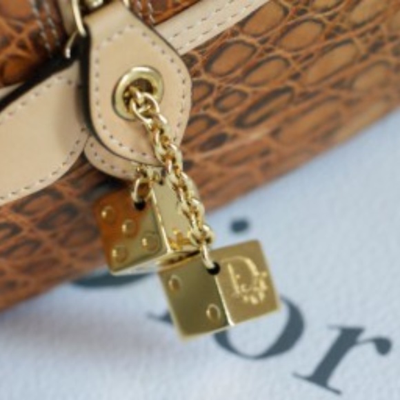 DIOR LEOPARD PRINT PONY FUR CROCODILE BAG NEW - Picture 7 of 8